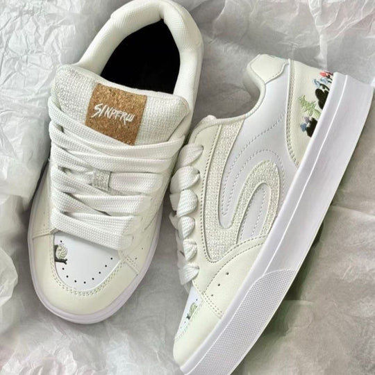 Damen Sportliche Sneakers mit tierischen Motiven und atmungsaktiver Oberflächenstruktur EB