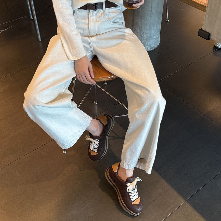 Damen lässige Sneakers im Retro-Stil mit hochwertiger Lederverarbeitung EB