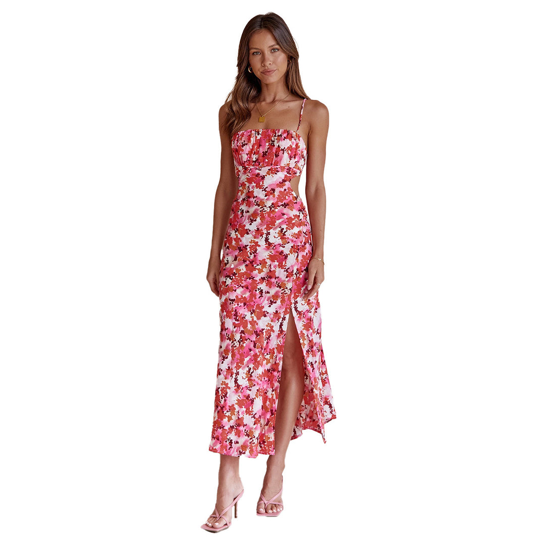 Damen Midi-Kleid mit elegantem Schlitz und figurbetontem Schnitt EB