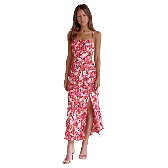 Damen Midi-Kleid mit elegantem Schlitz und figurbetontem Schnitt EB