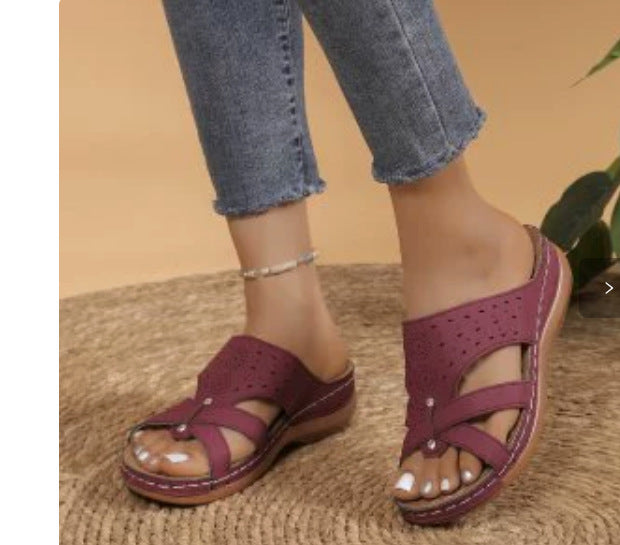 Damen Bequeme und atmungsaktive Zehentrenner-Sandalen EB
