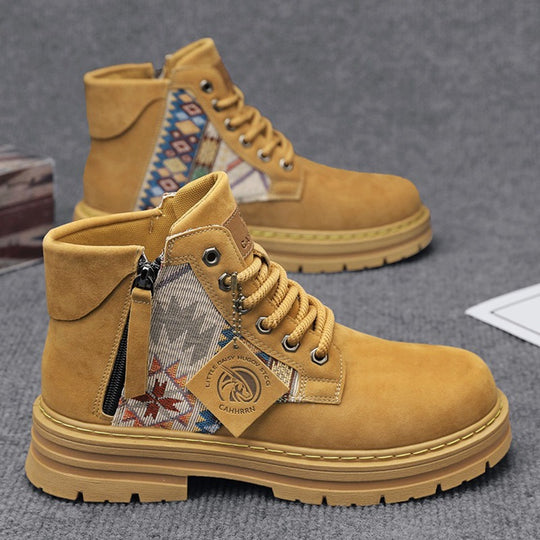 Damen modische und robuste Stiefeletten mit seitlichem Reißverschluss EB