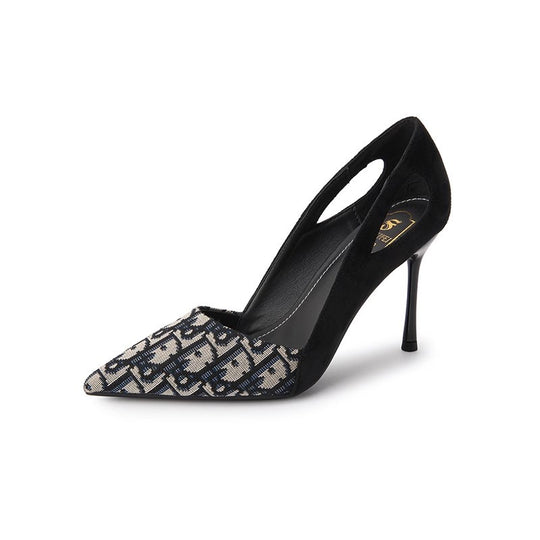 Damen Slingback High Heels mit elegantem spitzen Design und hochwertiger Materialkombination EB