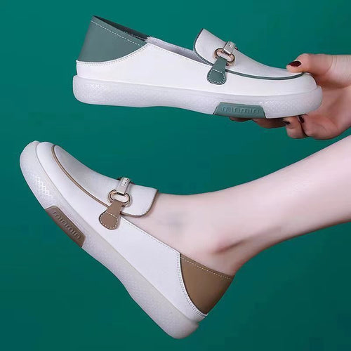 Damen Slip-On Sneakers mit elegantem Metallverschluss und komfortablem Fußbett EB