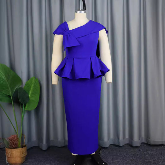 Damen Etuikleid mit ausgefallenem Volant und asymmetrischem Schulterdesign EB
