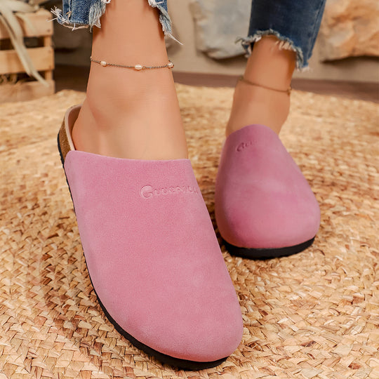 Damen Bequeme Clogs aus weichem Wildleder mit anatomisch geformtem Fußbett EB