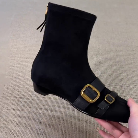 Damen Ankle Boots mit modischem Schnitt und elegantem Riemendetail EB