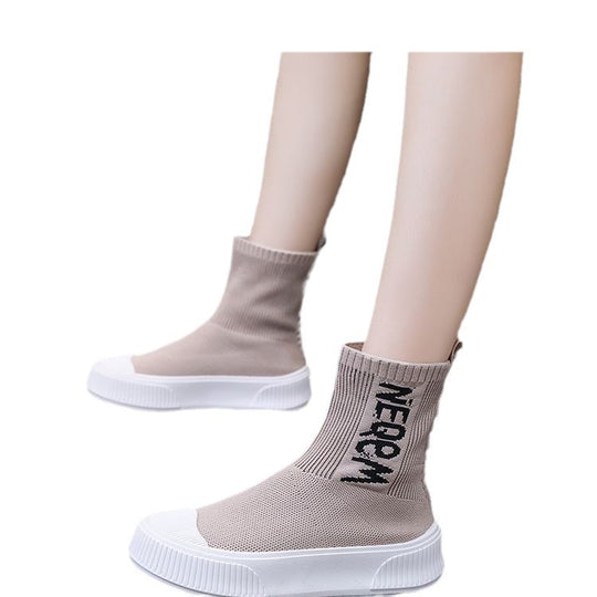 Damen modische Sockensneaker mit elastischem Schaft und modernem Design EB