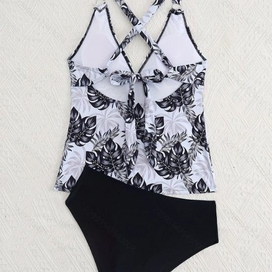 Damen Tankini-Set mit floralem Oberteil und klassischer Bikini-Hose EB