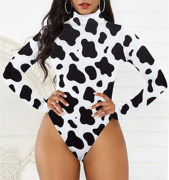 Damen Eleganter Langarmbody mit hohen Kragen EB