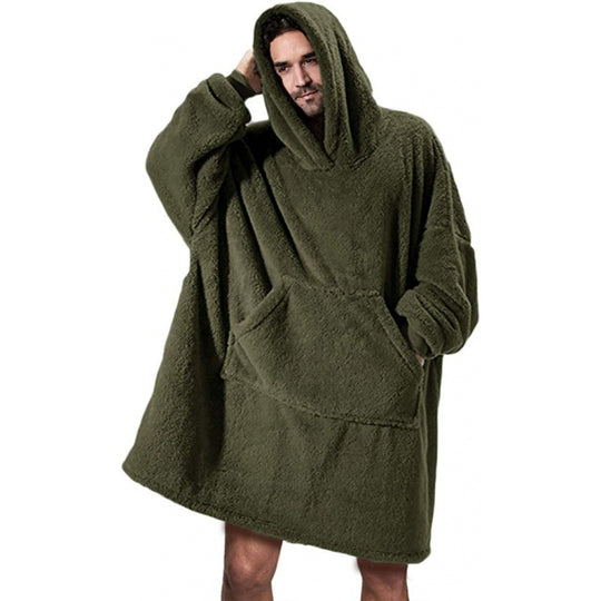Damen oversize Fleece-Hoodie mit Kängurutasche und Kapuze EB