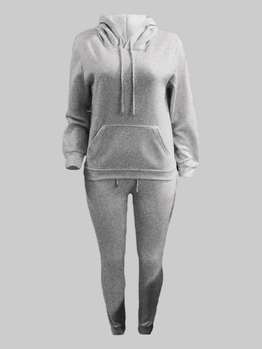 Herren nan sportliches Jogginganzug-Set mit Kapuzenpullover Kängurutasche und schmal zulaufender Jogginghose EB