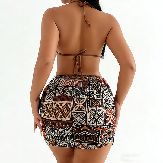 Damen Triangle-Bikini mit verstellbarem Wickelrock EB