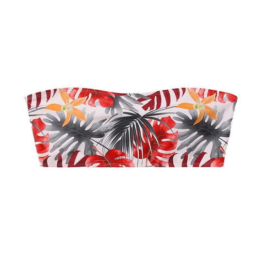 Damen Bandeau-Bikini mit floralem Design EB