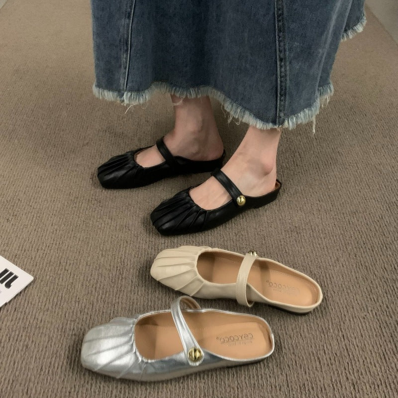 Damen elegante Ballerinas mit modischem Rüschendesign EB