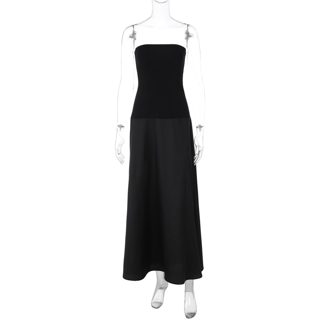 Damen Elegantes langes Maxikleid mit trägerlosem Design EB