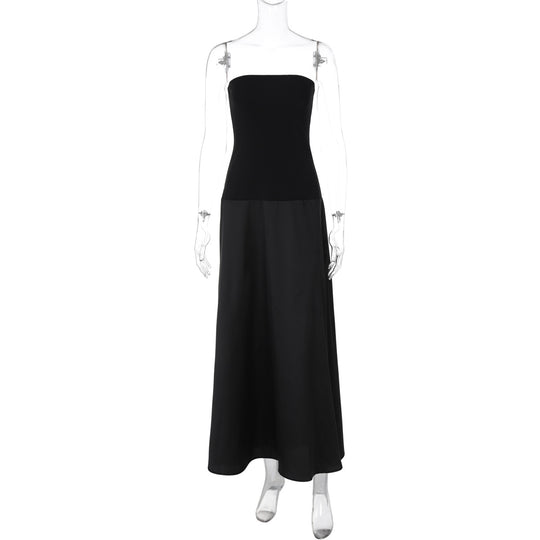 Damen Elegantes langes Maxikleid mit trägerlosem Design EB