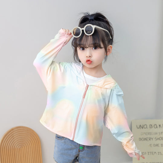 Mädchen funktionale UV-Schutzjacke mit Kapuze EB