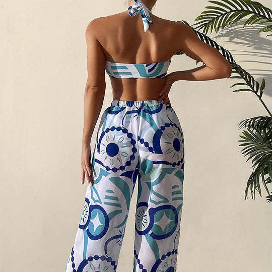 Damen Bikini-Set mit Bandeau-Oberteil und weitem Beinausschnitt EB