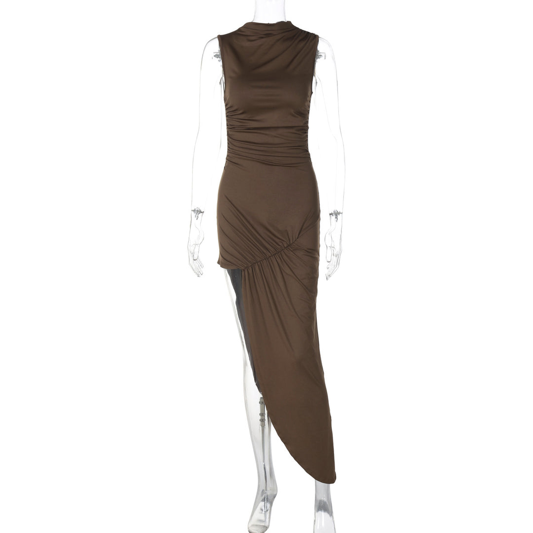 Damen Elegantes Wickelkleid mit asymmetrischem Saum EB
