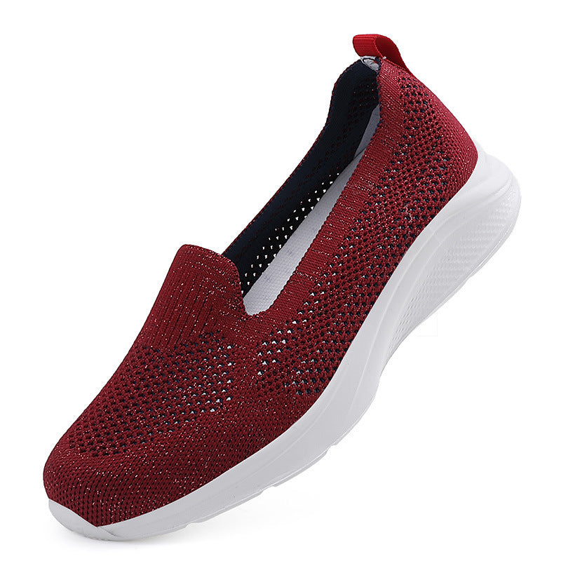 Damen Slip-On Laufschuhe mit atmungsaktivem Obermaterial und dämpfender Sohle EB