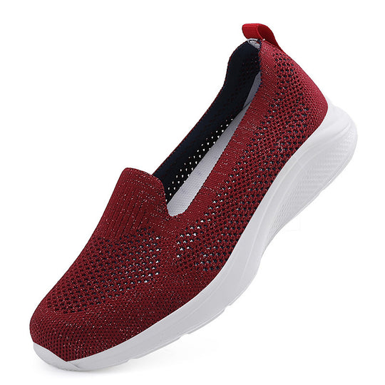 Damen Slip-On Laufschuhe mit atmungsaktivem Obermaterial und dämpfender Sohle EB