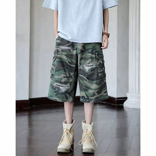 Herren Cargo-Shorts mit robustem Camouflage-Design und vielseitigen Taschen EB