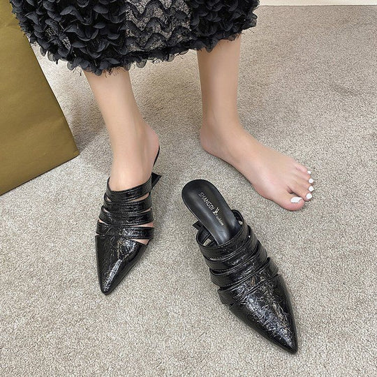 Damen elegante Sling Mules mit geometrischem Design EB
