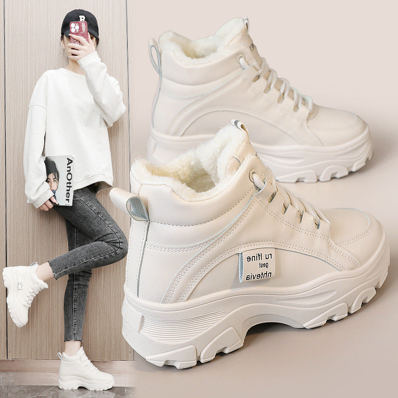 Damen Winterliche High-Top Sneakers mit kuscheligem Innenfutter und rutschfester Sohle EB