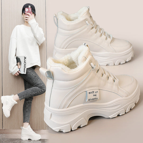 Damen Winterliche High-Top Sneakers mit kuscheligem Innenfutter und rutschfester Sohle EB
