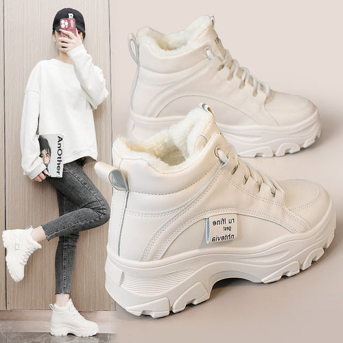 Damen Winterliche High-Top Sneakers mit kuscheligem Innenfutter und rutschfester Sohle EB