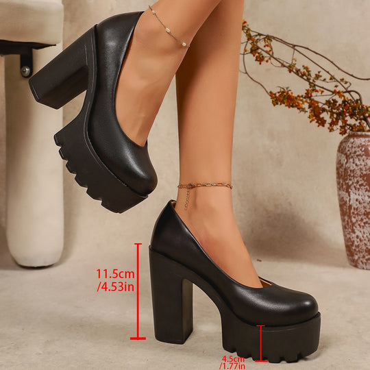 Damen Plateaupumps mit robuster Sohle und elegantem Design EB