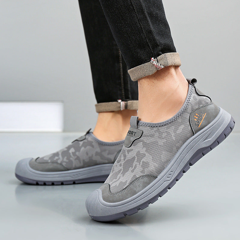 Damen Sportliche Slip-On Schuhe mit atmungsaktiver Netzstruktur und verstärktem Zehenbereich EB