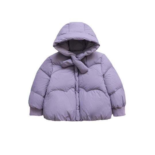 Damen Voluminöse Steppjacke mit Kapuze und hohem Kragen EB