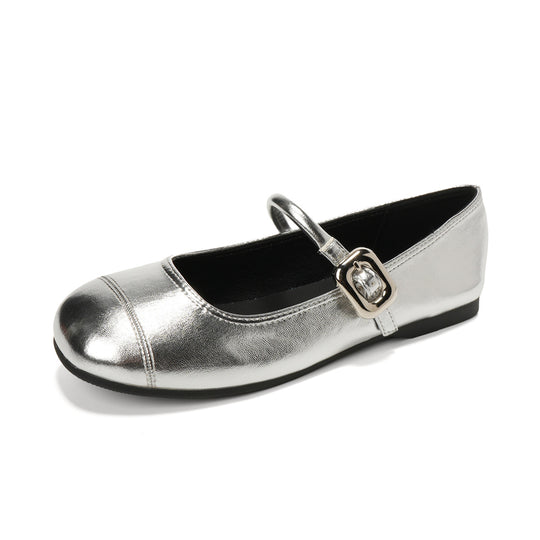 Damen Ballerinas mit modischer Schnallenapplikation EB