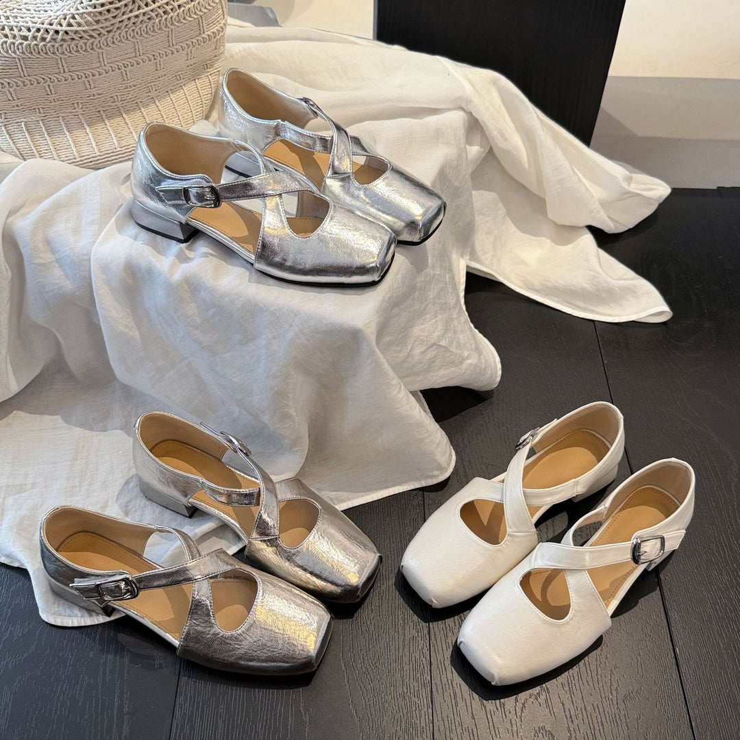 Damen Elegante Slingback-Ballerinas mit modischem Kreuzband EB