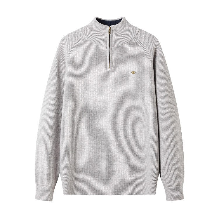 Herren Strickpullover mit halbem Reißverschluss EB