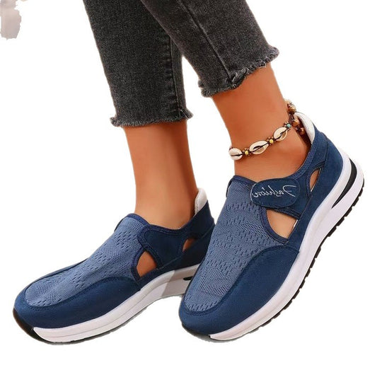 Damen Atmungsaktive Freizeitsneakers mit elastischem Riemendesign EB