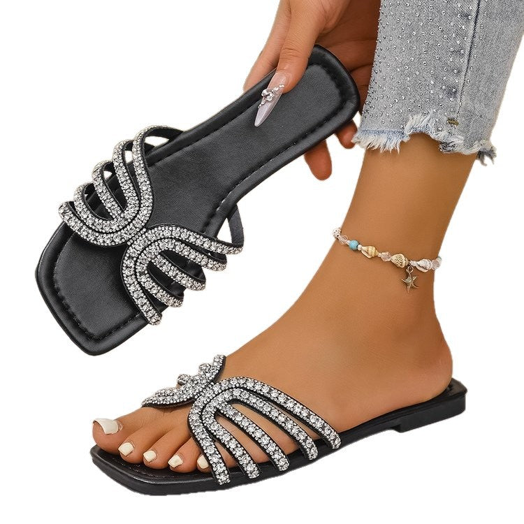 Damen Glitzernde Riemchen-Sandalen mit elegantem Design EB