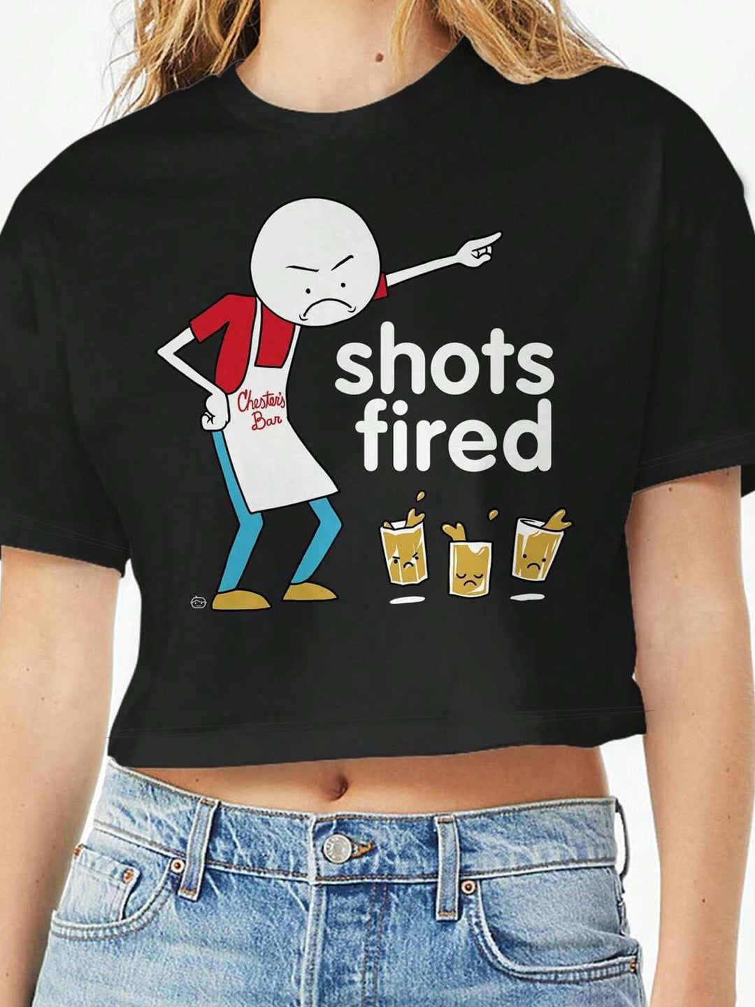 Damen Crop-Top mit auffälligem Schriftzug EB