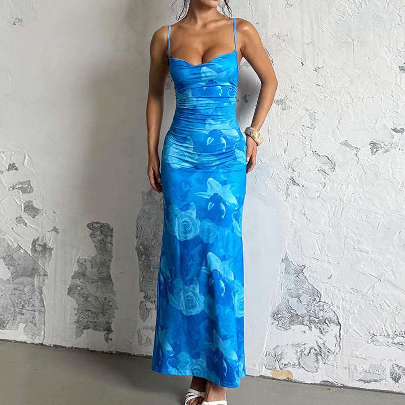 Damen Figuroptimiertes Maxikleid mit floralem Design EB