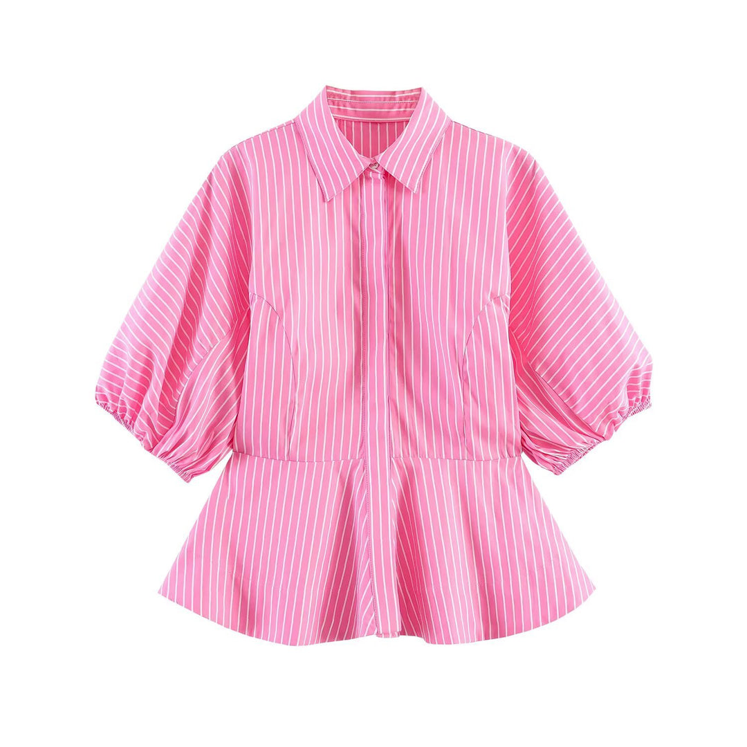 Damen Blusenshirt mit voluminösen Ärmeln und elegantem Schnitt EB