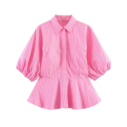 Damen Blusenshirt mit voluminösen Ärmeln und elegantem Schnitt EB
