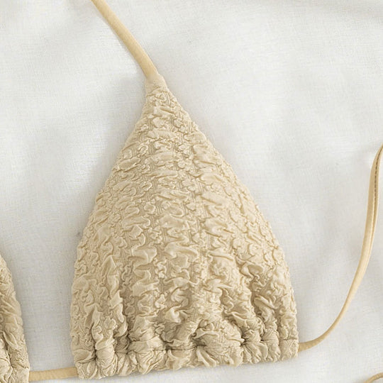 Damen Triangel-Bikini mit strukturiertem Oberteil und hohem Beinausschnitt EB