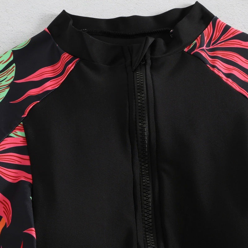 Damen Sportlicher Einteiler mit kurzem Ärmel und floralem Design EB