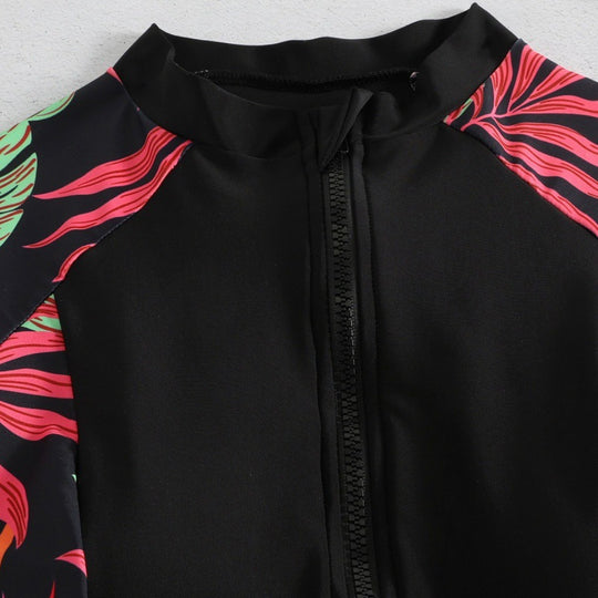 Damen Sportlicher Einteiler mit kurzem Ärmel und floralem Design EB
