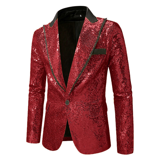 Herren Glitzernder Smokingblazer aus hochwertigem Satin EB