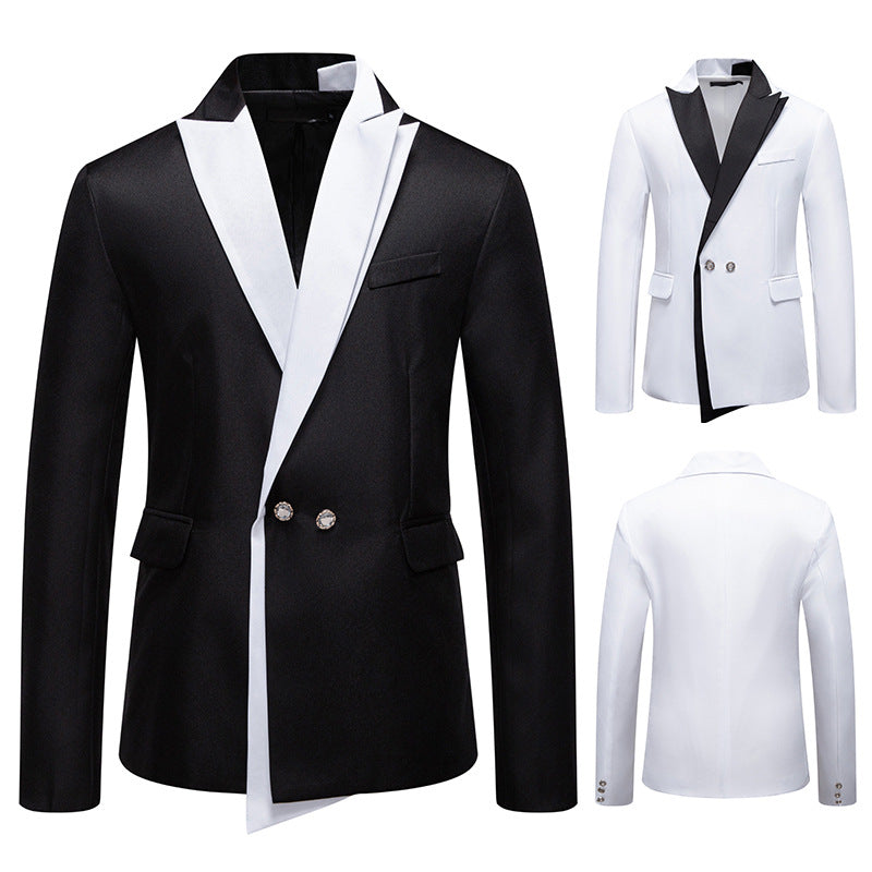 Herren Eleganter Smoking-Blazer mit kontrastreichem Revers EB