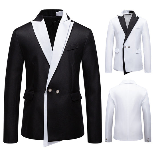 Herren Eleganter Smoking-Blazer mit kontrastreichem Revers EB