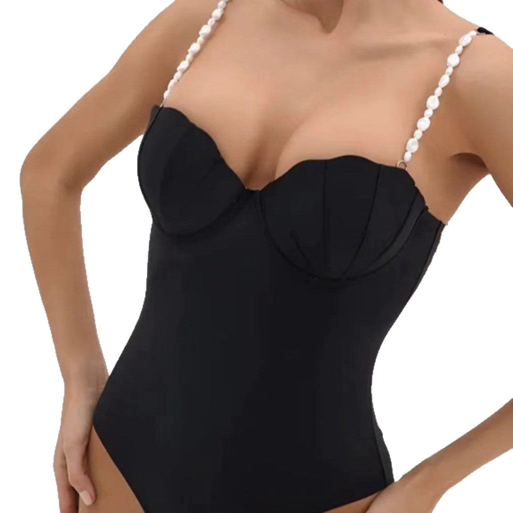 Damen eleganter Badeanzug mit muschelförmigem Detail EB